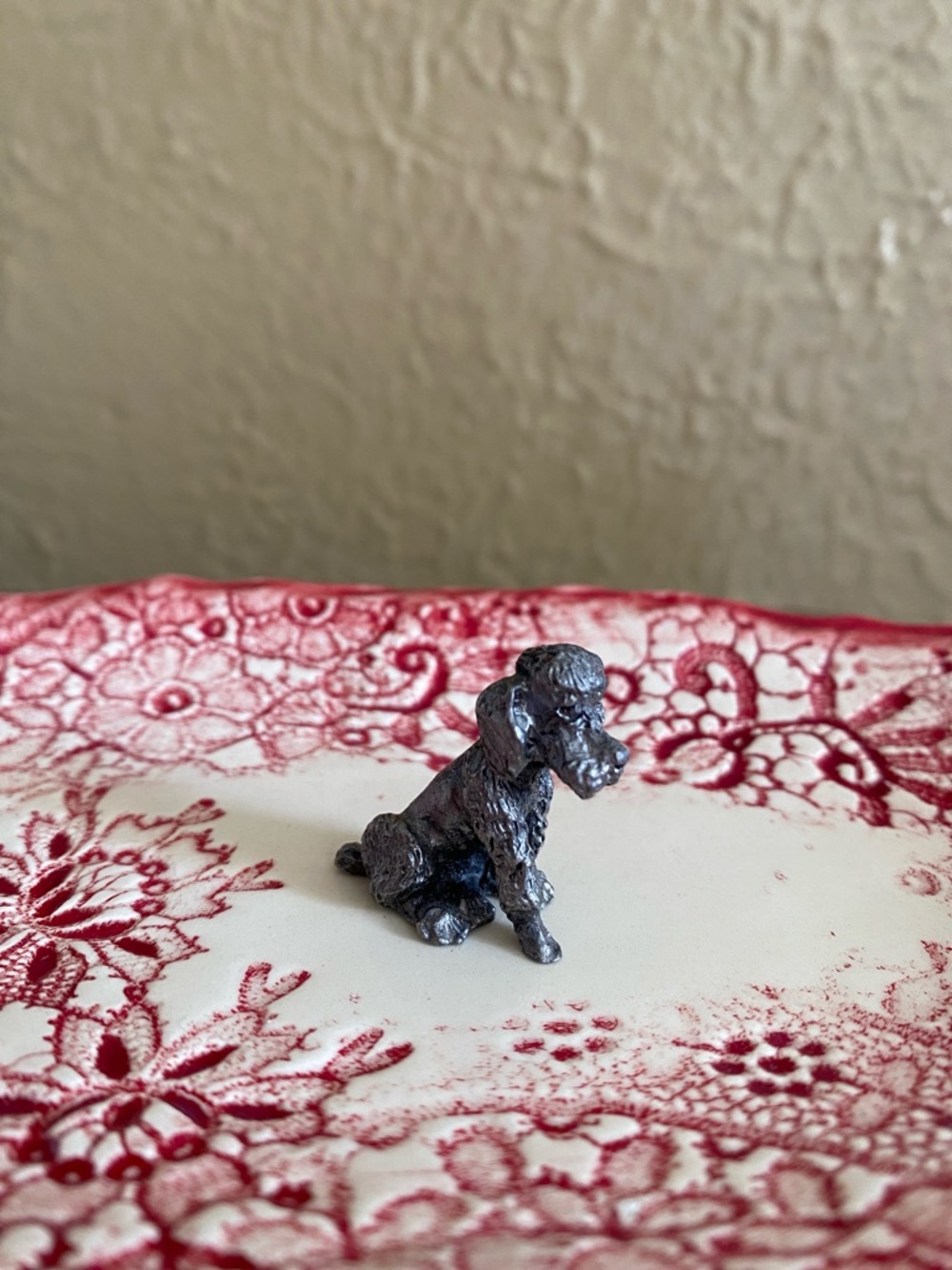🩶Vintage🩶Pewter Miniature Puppy Figurine
